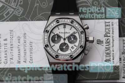 Best Quality Copy Audemars Piguet Royal Oak Offshore White Dial Black Rubber Strap Watch